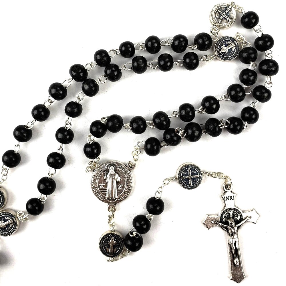 Rosary Black St. Benedict Wood MPN:DRSBBLK Rosaries / Chaplets Blais ...