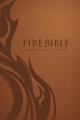  Mev Fire Bible: Brown Leather-Like Cover - Modern English Version 