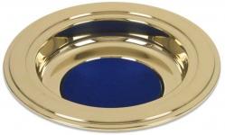  Collection Plate Brass Tone with Blue Felt 