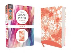  Niv, Giant Print Compact Bible for Girls, Leathersoft, Coral, Red Letter Edition, Comfort Print 