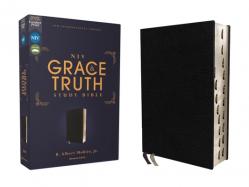  Niv, the Grace and Truth Study Bible (Trustworthy and Practical Insights), European Bonded Leather, Black, Red Letter, Thumb Indexed, Comfort Print 