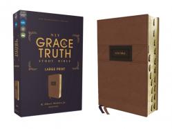  Niv, the Grace and Truth Study Bible (Trustworthy and Practical Insights), Large Print, Leathersoft, Brown, Red Letter, Thumb Indexed, Comfort Print 