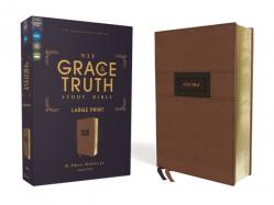  Niv, the Grace and Truth Study Bible (Trustworthy and Practical Insights), Large Print, Leathersoft, Brown, Red Letter, Comfort Print 