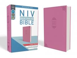  NIV, Value Thinline Bible, Large Print, Imitation Leather, Pink 