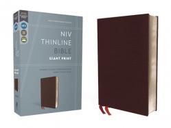  NIV, Thinline Bible, Giant Print, Bonded Leather, Burgundy, Red Letter Edition 