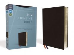  NIV, Thinline Bible, Bonded Leather, Black, Red Letter Edition 