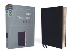  NIV, Thinline Bible, Bonded Leather, Navy, Red Letter Edition 