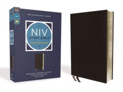  NIV Study Bible, Fully Revised Edition, Bonded Leather, Black, Red Letter, Comfort Print 