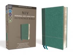  NIV, Personal Size Reference Bible, Large Print, Imitation Leather, Blue, Red Letter Edition, Comfort Print 