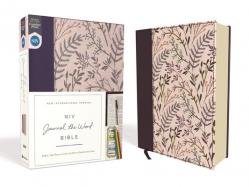  NIV, Journal the Word Bible, Cloth Over Board, Pink Floral, Red Letter Edition, Comfort Print: Reflect, Take Notes, or Create Art Next to Your Favorit 