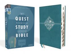  Niv, Quest Study Bible, Leathersoft, Blue, Indexed, Comfort Print: The Only Q and A Study Bible 