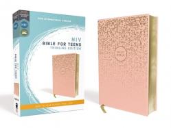  Niv, Bible for Teens, Thinline Edition, Leathersoft, Pink, Red Letter Edition, Comfort Print 