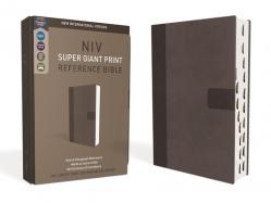  Niv, Super Giant Print Reference Bible, Leathersoft, Gray, Red Letter, Thumb Indexed, Comfort Print 