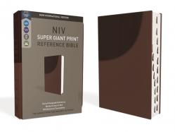  Niv, Super Giant Print Reference Bible, Leathersoft, Brown, Red Letter, Thumb Indexed, Comfort Print 