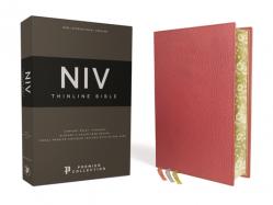  Niv, Thinline Bible, Premium Goatskin Leather, Coral, Premier Collection, Black Letter, Gauffered Edges, Comfort Print 