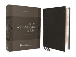  Niv, Wide Margin Bible (a Bible That Welcomes Note-Taking), Premium Goatskin Leather, Black, Premier Collection, Red Letter, Art Gilded Edges, Comfort 