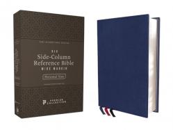  Niv, Side-Column Reference Bible (Deep Study at a Portable Size), Personal Size, Premium Goatskin Leather, Blue, Premier Collection, Art Gilded Edges, 