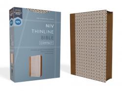  Niv, Thinline Bible, Compact, Leathersoft, Brown/White, Zippered, Red Letter, Comfort Print 