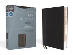  Niv, Thinline Bible, Compact, Leathersoft, Black/Gray, Red Letter, Comfort Print 