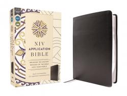  NIV Application Bible, European Bonded Leather, Black, Red Letter, Comfort Print: Bringing the Ancient Message of the Bible Into Your World 