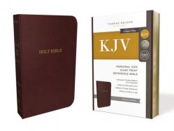  KJV, Reference Bible, Personal Size Giant Print, Leather-Look, Burgundy, Red Letter Edition 