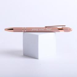  Gift Pen Soft Touch Pray Wait Trust Rose Gold 