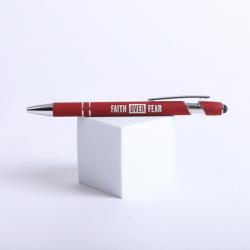  Gift Pen Soft Touch Faith Over Fear Dark Red 