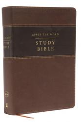  NKJV, Apply the Word Study Bible, Large Print, Imitation Leather, Brown, Red Letter Edition: Live in His Steps 