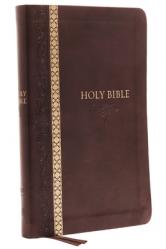  KJV, Thinline Bible, Standard Print, Imitation Leather, Brown, Indexed, Red Letter Edition, Comfort Print 