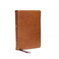  Nkjv, Reference Bible, Classic Verse-By-Verse, Center-Column, Premium Goatskin Leather, Brown, Premier Collection, Red Letter, Comfort Print: Holy Bib 