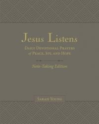  Jesus Listens Note-Taking Edition, Leathersoft, Gray, with Full Scriptures: Daily Devotional Prayers of Peace, Joy, and Hope (a 365-Day Prayer Book) 