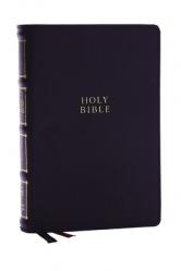  Nkjv, Compact Center-Column Reference Bible, Black Genuine Leather, Red Letter, Comfort Print 