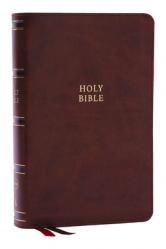  Nkjv, Single-Column Reference Bible, Verse-By-Verse, Brown Leathersoft, Red Letter, Comfort Print 