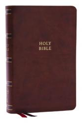  Nkjv, Single-Column Reference Bible, Verse-By-Verse, Brown Leathersoft, Red Letter, Comfort Print (Thumb Indexed) 