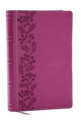  NKJV Personal Size Large Print Bible with 43,000 Cross References, Pink Leathersoft, Red Letter, Comfort Print 