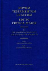  Novum Testamentum Graecum Editio Critica Maior, Part 2 Supplementary Material (Hardcover): Supplementary Material 