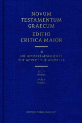  Novum Testamentum Graecum Editio Maior, Part 3 Studies (Hardcover) 